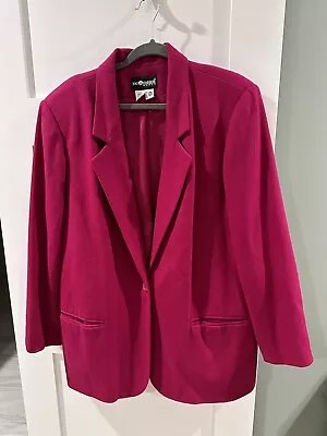 Sag Harbor Women’s 100% Pure New Wool Blazer Jacket Fuschia Sz 20W Vintage • $19.99