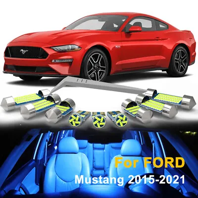 12X Blue LED Interior Map Lights For FORD Mustang 2015-2022 Package Kit +TOOL • $12.99