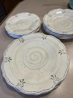 12 Piece Melamine Dinnerware Set Farmhouse White. Dinner Salad Dessert Plates • $24