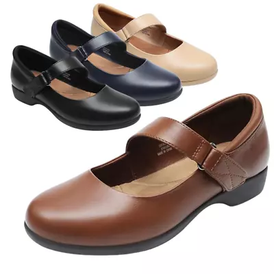 Women Mary Jane Flat Shoes Round Toe Comfortable Office Work Ballet Flat Shoes • $23.99