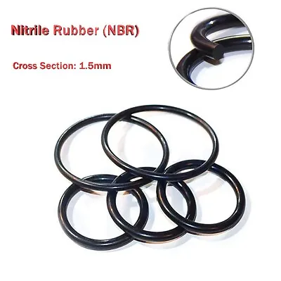 Black 1.5mm Cross Section O-Ring Washers Oil Sealing Gasket NBR Nitrile Rubber • $3.14