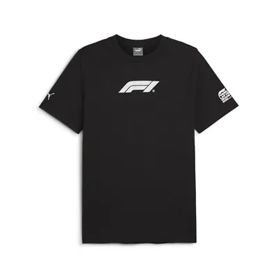 Puma F1 Las Vegas Race Crew Neck Short Sleeve T-Shirt Mens Black Casual Tops 625 • $34.99