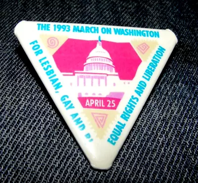 Vintage Pinback March On Washington For Lesbian Gay And Bi  Equal Rights 1993 • $34.99