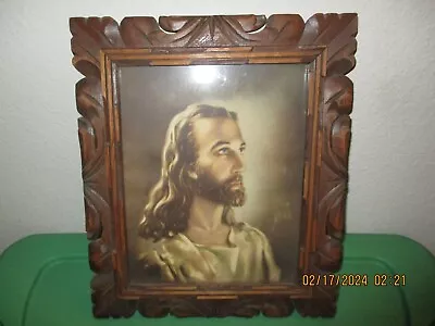 Vintage Hand Carved Wooden Picture Frame (Size 13 X 11) • $35