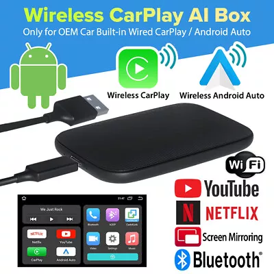 Wireless Apple CarPlay AI Box Adapter For Cars With Factory Wired CarPlay Player • $101.61