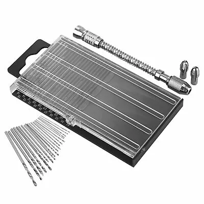 21pc Micro Index Drill Bit Set 0.3-1.6mm Double Mouth Metal Pin Vise Hand Drill • $7.22