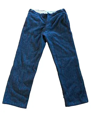 Wool Malone Pants Men's 36x31 Charcoal Grey Windowpane Plaid Warm Hunting Winter • $100
