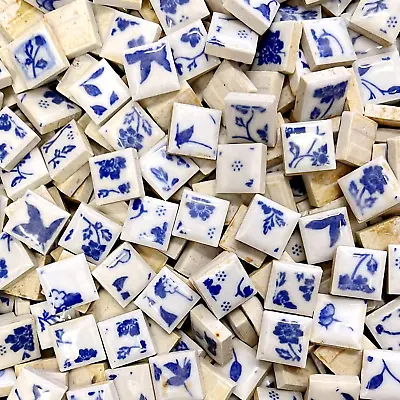 15Mm Blue White Mini Ceramic Floor Tile Mosaic Tiles For Crafts Colorful Cerami • $11.75