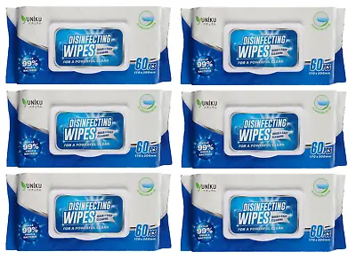 £12.99 • Buy Yuniku Disinfecting / Antibacterial Wipes - 6 X 60 Sheets (Pack Of 6)