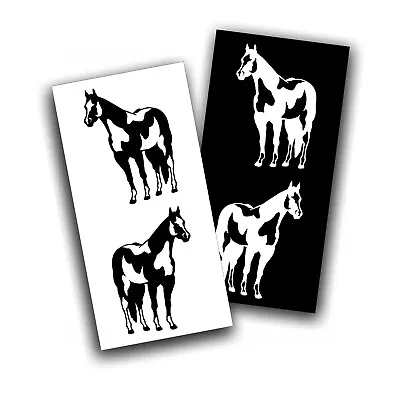 Paint Horse Quarter View Decal Sticker 4X Stallion Mare For Truck Trailer B&W • $13.83