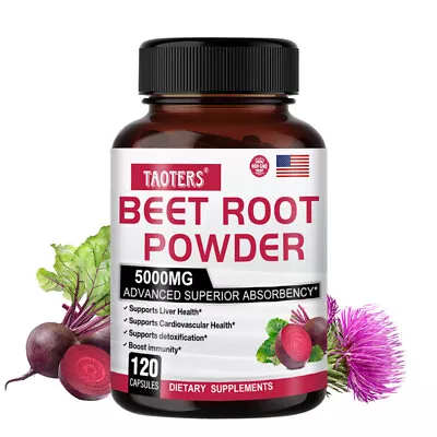 Beetroot Powder Capsules - 5000mg - Supports Detoxification And Liver Cleansing • £7.76