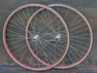 Vintage Campagnolo Record 700c RoadBike WHEEL SET Hubs Galli Top Ctit Rims Tires • $279.99