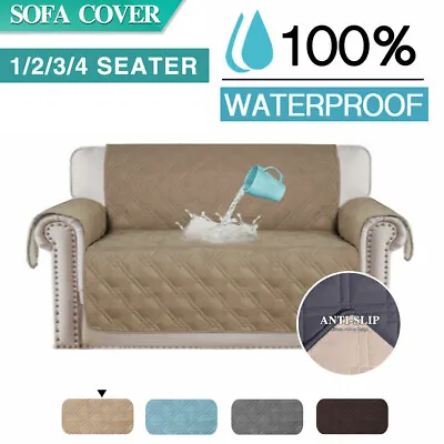 Pet Sofa Cover 1/2/3/4 Seater Couch Covers Lounge Slipcovers Quilted Protector • $17.99