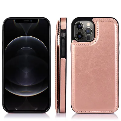 $14.99 • Buy For IPhone 14 13 12 11 Pro Max XR XS SE 7 8 Plus Case Leather Wallet Flip Cover