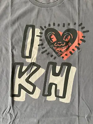 Keith Haring - I Love KH  Uniqlo T-shirt Grey Size Small • £10