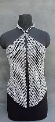 Aluminium Sexy Chain Mail Top For Women 10 Mm 16 G Halter Butted Cosplay • £54.61