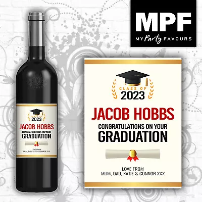 £3 • Buy Personalised Graduation Wine Prosecco Champagne Bottle Label University Graduate