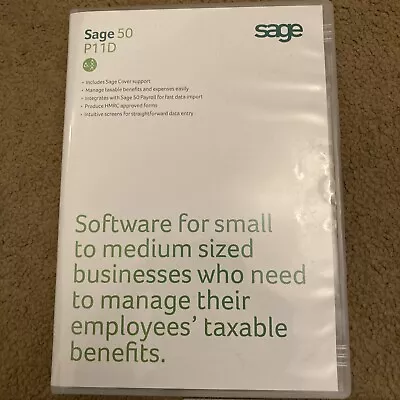 Sage 50 P11d Business Software Small Medium Business 2015 Payroll HMRC Tax Tool • £79.99