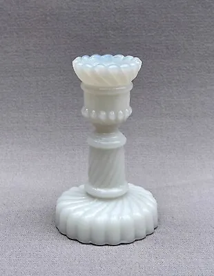 Antique EAPG Fire Opalescent Milk Glass Miniature Child's Candlestick • $19.99