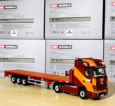 Mercedes Actros MP5 Giga Space 4x2 Flatbed Trailer 3 Axle WSI Truck Models • $175.31