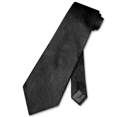 COVONA Men's NeckTie BLACK Color PAISLEY Design Mens Neck Tie For Tuxedo Or Suit • $7.95