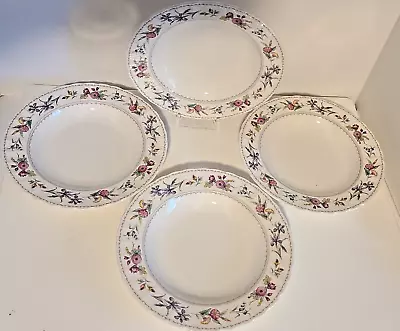 MIKASA MAXIMA Super Strong Fine China BRYWOOD 9  Rimmed Soup Bowls Set Of 4 EUC • $29.99