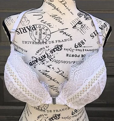 Victoria’s Secret Dream Angel Push Up Bra 36DD Front Closure Ivory Padded EUC • $16.80