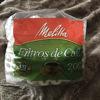 Melitta 8 To 12 Cup White Coffee Basket Filters 200 Count • $9.75