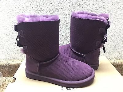 Ugg Bailey Bow Exotic Scale Anemone Purple Boot Us 5 / Eu 36 / Uk 3.5 • $143