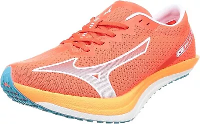 U1GD2250 Mizuno Running Shoes WAVE DUEL PRO QTR Coral X Orange X Blue Size US 8 • $159.49