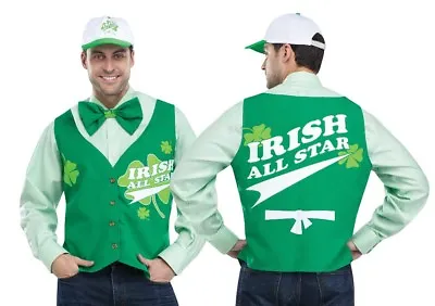 $19.95 • Buy St. Patrick's Day Irish All-Star Instant Costume Adult Costume Vest Bow Tie Hat