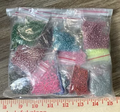 Micro Beads Glass Seed Assorted Mix Of Colors Beads One Pound • $20