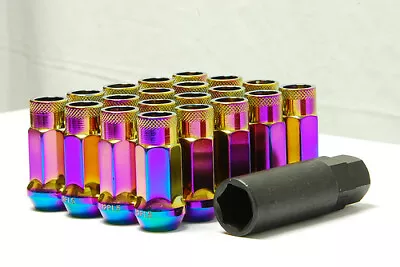 Muteki Sr48 Neo Chrome 48mm 12x1.25 Open Ended 20 Pcs Lug Nuts Set Acorn • $74.95