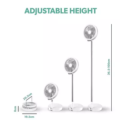 £29.98 • Buy ElectriQ 6 Inch Rechargeable And Foldable Quiet DC Fan With LED Light - FRF6LEDW