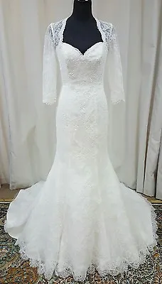 NEW Blu By Mori Lee Bridal Lace Wedding Dress 5275 Ivory Size 12 • $799