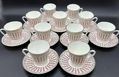 Vintage Russian Ussr Demitasse Cup Saucer Set 22 Pc Lomonosov Porcelain Gold Rim • $350