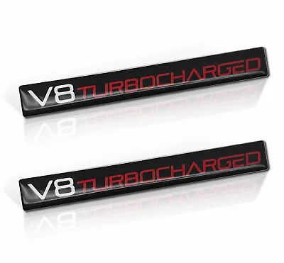 $10.99 • Buy 2 - BRAND NEW Embossed Aluminum V8 TURBOCHARGED Turbo Badge Emblem Black Red