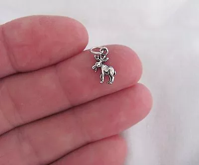 Very Small Sterling Silver Moose Mini Tiny Charm. • $9.97