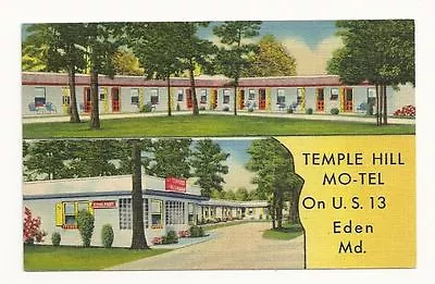 EDEN MD Temple Hill Motel US 13 Vtg Salisbury Postcard • £9.98