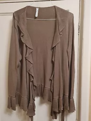 £10 • Buy Ladies Brown Wrap Over Cardigan - Size XL (18)