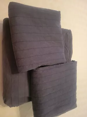 Restoration Hardware Channel Full/Queen Quilt And 2 Euro Shams Navy Blue • $69