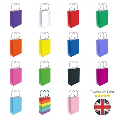 £2.25 • Buy Bright Paper Party Gift Bags With Handles Kids Adults Xmas Birthday Loot Bag UK