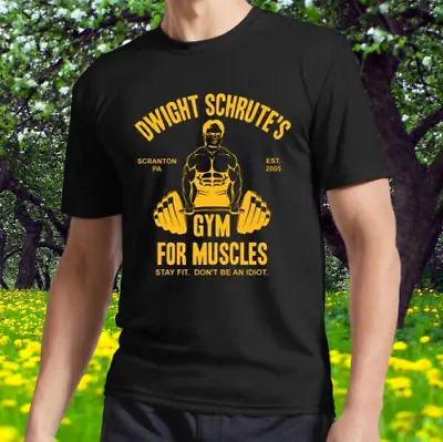 NEW Dwight Schrute's Gym For Muscles Logo T-Shirt Funny Size S To 5XL • $24.99