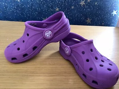 Infant Slip On Purple Crocs Shoe Size 6 Rubber Waterproof Sandals Girls • £7.99