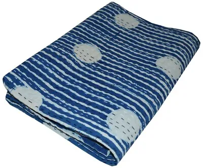 £50.20 • Buy Indian Handmade Kantha Quilt Vintage Bedspread Throw Cotton Blanket Gudri Decor