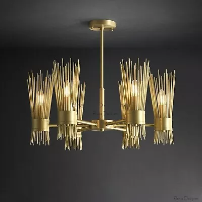 Modern Industrial  Urchin Sputnik Brass Stilnovo Italian Chandelier Fixture • $643.08