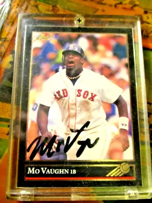 Boston Red Sox MO VAUGHN SIGNED AUTOGRAPHED LEAF BASEBALL CARD • $35