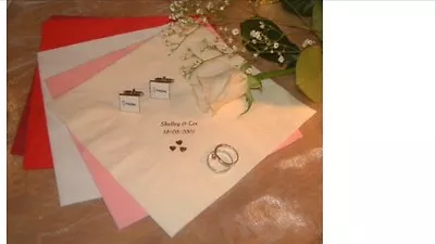 £16.49 • Buy 50 Personalised Napkins & 50 White Coasters - Wedding, Christening, Birthday.