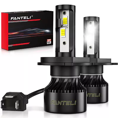 FANTELI H4 9003 LED Headlight Bulbs High Low Beam 600% Brighter 6500K White 2pcs • $14.98