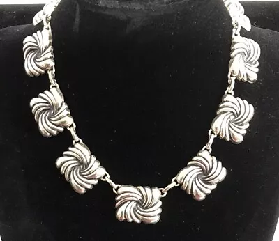 Vintage Danecraft Modernist Sterling Silver Choker Necklace 14 To 16 Inch. #817 • $50.96